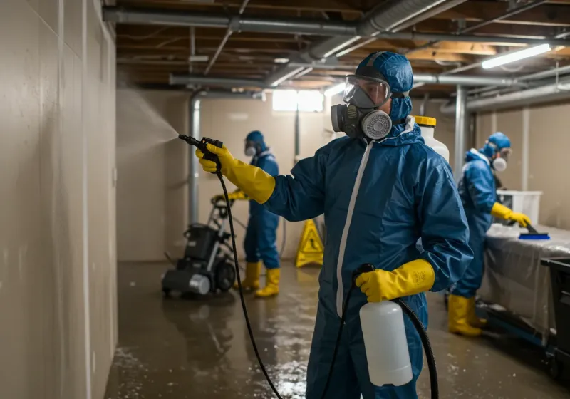 Basement Sanitization and Antimicrobial Treatment process in Rainsville, AL